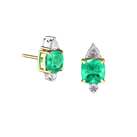 Brinco Cushion Emerald Trillion